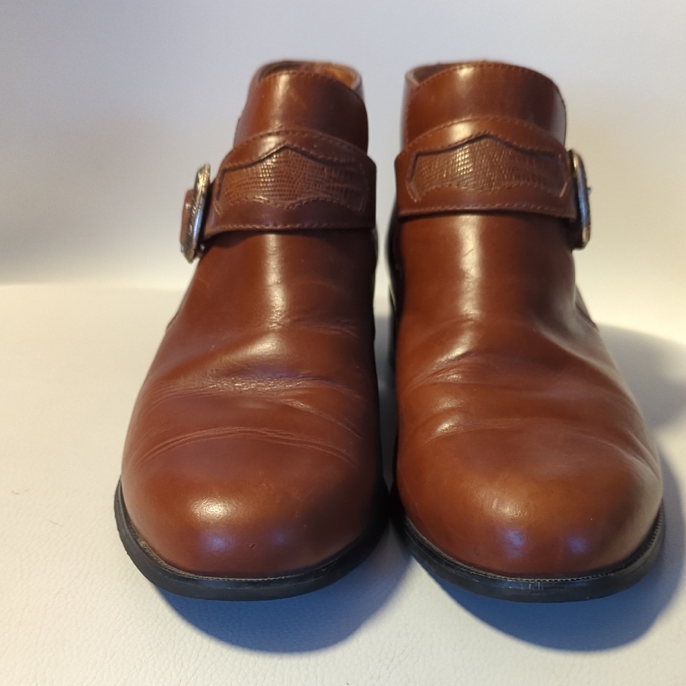 Ariat Brown Leather Ankle Booties with Decorative Buckle 7.5 8 US - Picture 3 of 8
